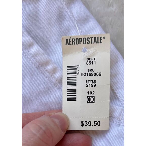 NWT AEROPOSTALE White Everyday Bermuda Twill Shorts, Size 000 - Picture 7 of 14